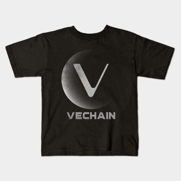 Vintage Vechain VET Coin To The Moon Crypto Token Cryptocurrency Blockchain Wallet Birthday Gift For Men Women Kids Kids T-Shirt by Thingking About